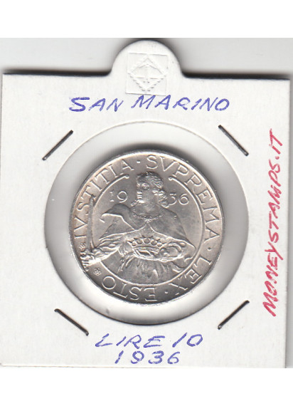 1936 - 10 Lire Stupenda Conservazione San Marino